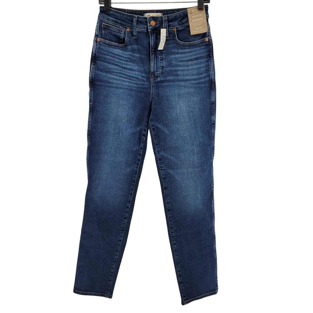Madewell Curvy Stovepipe Jeans High Rise Tall 29T Blue Magic Pockets NN797 NEW